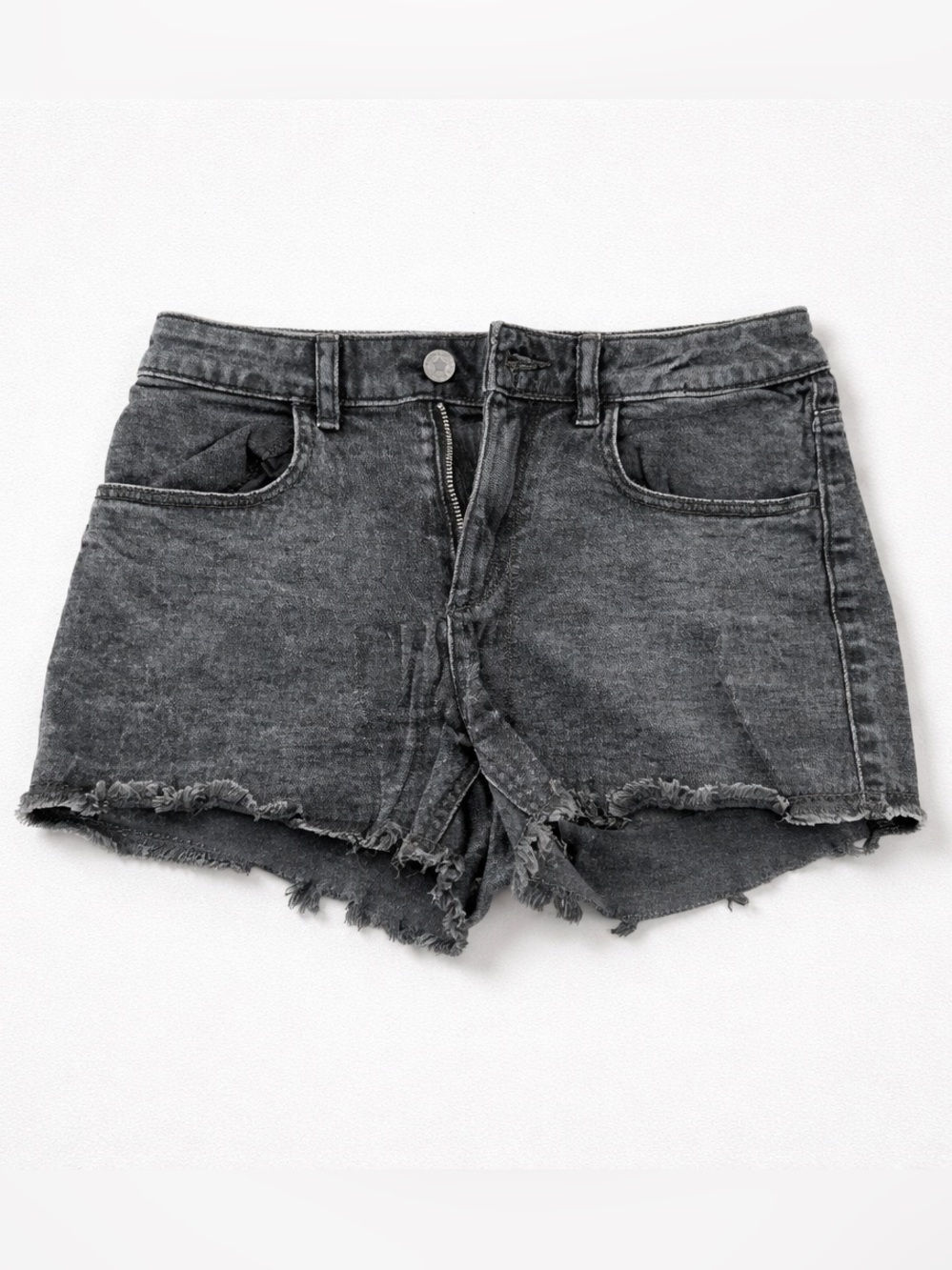 Girl’s Washed Black Denim Cutoff Shorts